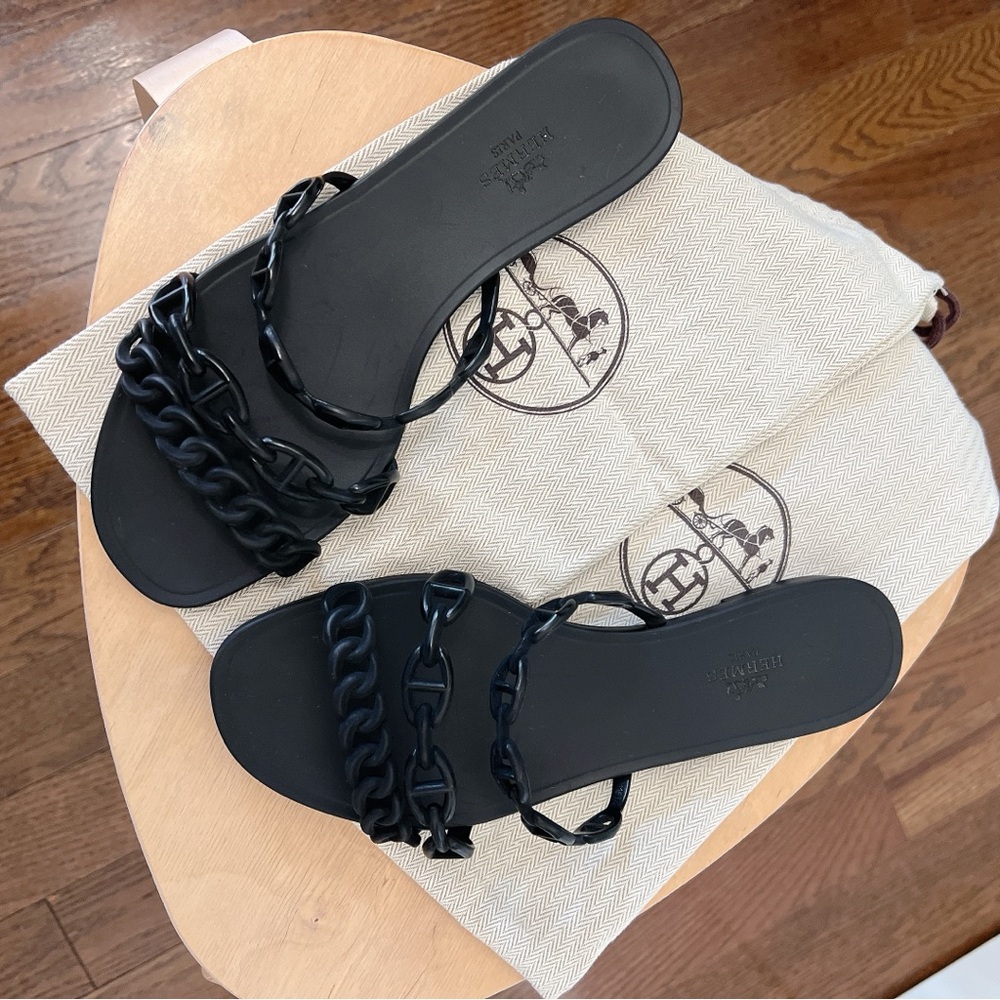 Hermes Rivage Chaîne Rubber Slides